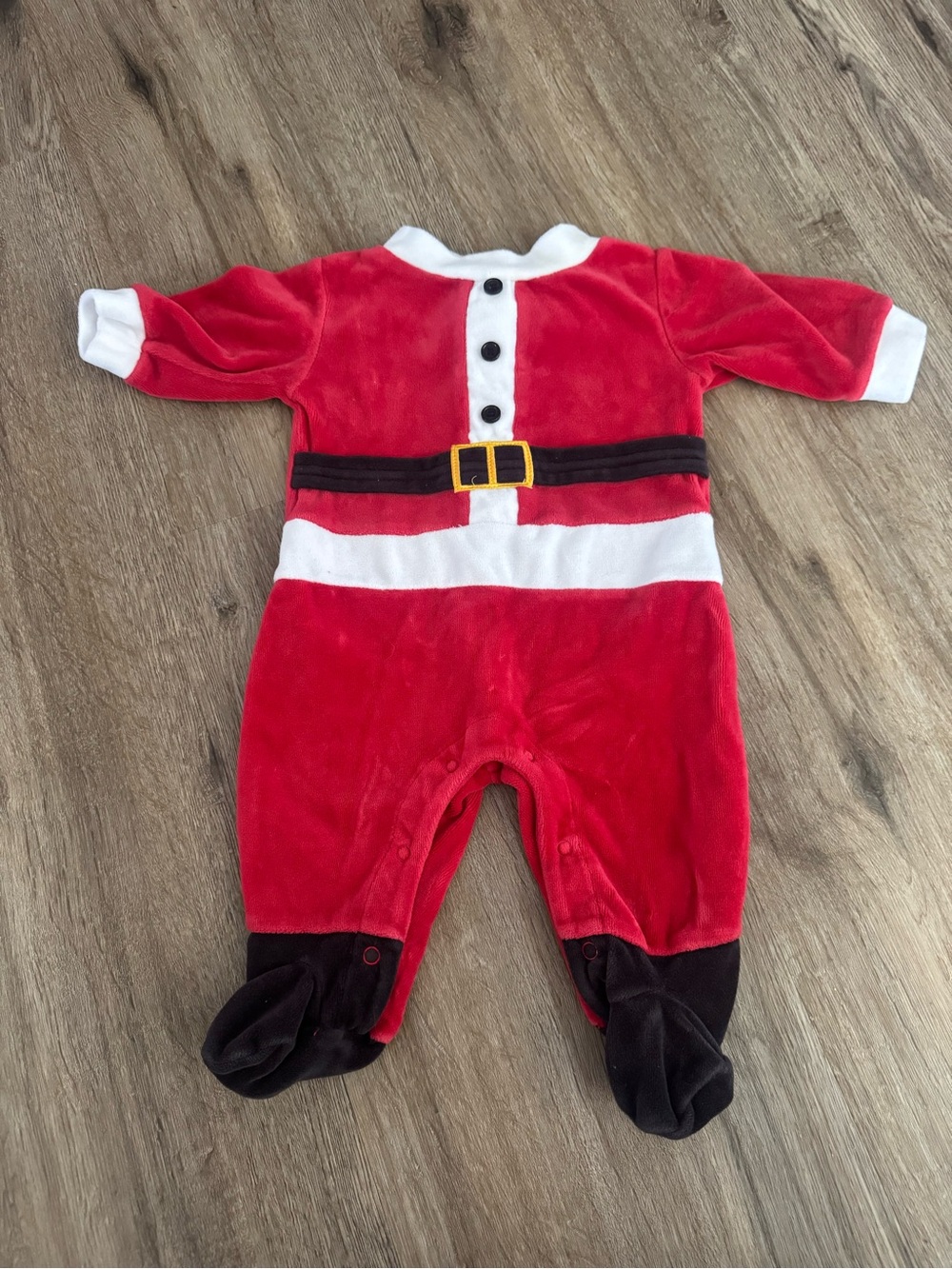 Miniwear Classics Baby Santa Suit One-Piece Footed Pajamas Size 0-3 Months
